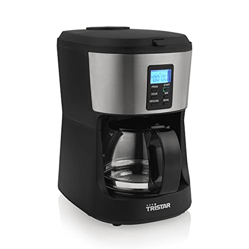 Analyse et avis sur la cafetière Tristar CM-1280 1 Cafetière Tristar à moulin intégré - Pour café moulu et café en grains - Mouture réglable - Réservoir 0,75 L - Pour 6 tasses - 650 W CM-1280