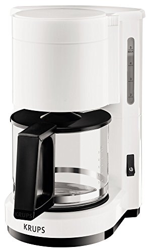 Analyse et avis sur la cafetière Krups F1830110 1 Krups F1830110 Cafetière Aroma, Blanc/Noir,24,6 x 19,40 x 27,8 cm