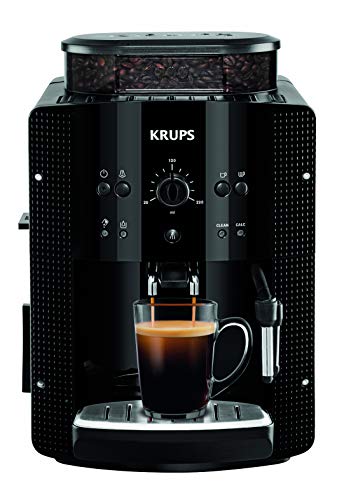 Analyse et avis sur la machine à café Krups Essential noire YY8125FD 1 Krups Machine à café grain, 1,7 L, 2 tasses en simultané, Nettoyage automatique, Buse vapeur pour Cappuccino, Cafetière espresso, Essential noire YY8125FD