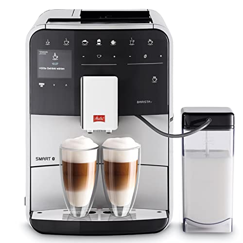 Analyse et avis sur la Melitta Barista T Smart Argent 1 Melitta Barista T Smart Argent, Machine à Café à Grain avec Broyeur, Connectée, Système One Touch, Double bac à grains, 18 spécialités de café, Mode 1 à 2 Tasses, Écran TFT, Réservoir à lait, F830-101