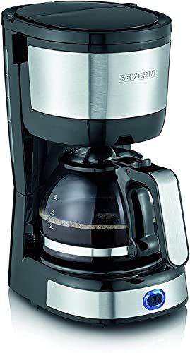 Analyse et avis sur la cafetière filtre SEVERIN KA 4808 1 SEVERIN Cafetière filtre, 750W, Jusqu'à 4 tasses, filtre permanent lavable, porte filtre amovible, Plaque chauffante, Inox/Noir, KA 4808
